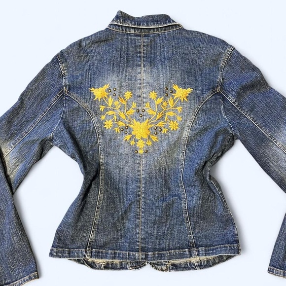 Y2K Floral Denim Jacket by Faded Glory! - Picture 1 of 6